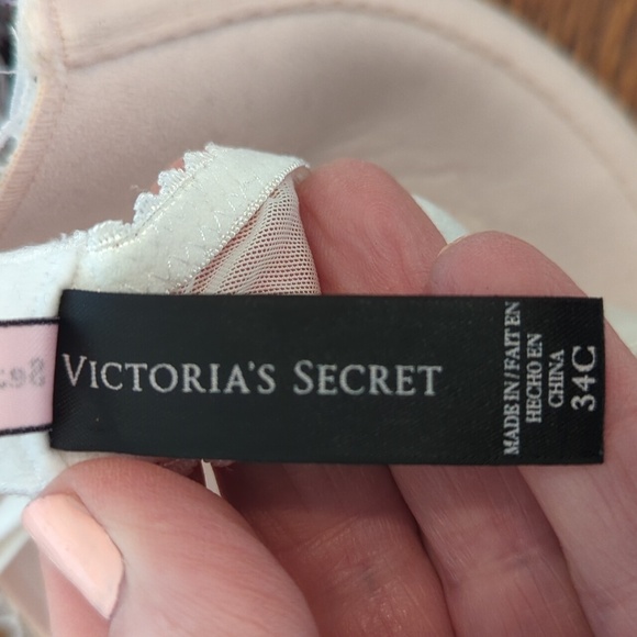 Victoria's Secret Sexy Little Things White Lace Padded Push Up Bra Sz 34C - Picture 5 of 8